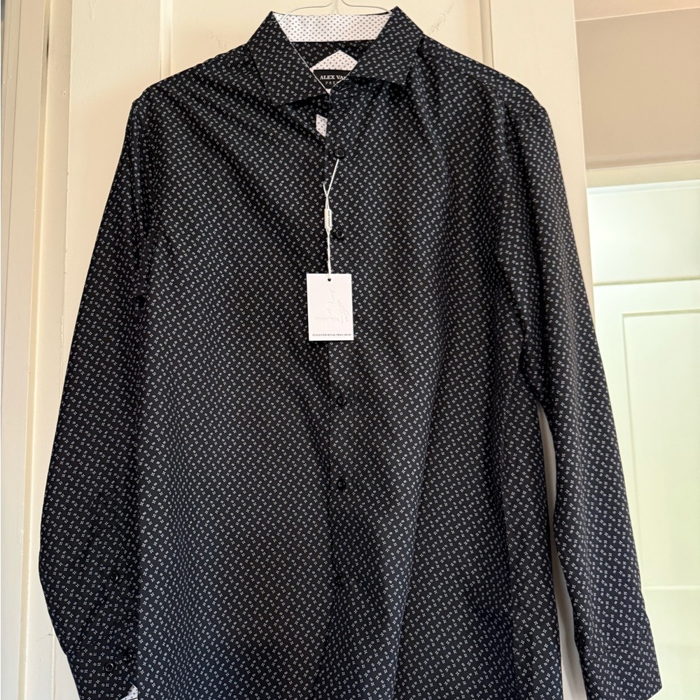 Alex Vando Black Patterned Dress Shirt